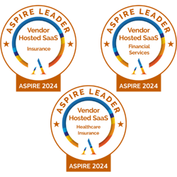Three Aspire 2024 Leader seals earned by Elixir Technologies: Vendor Hosted SaaS, Insurance; Vendor Hosted SaaS, Financial Services; Vendor Hosted SaaS, Healthcare Insurance