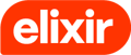 Elixir primary logo with orange pill shape and white text
