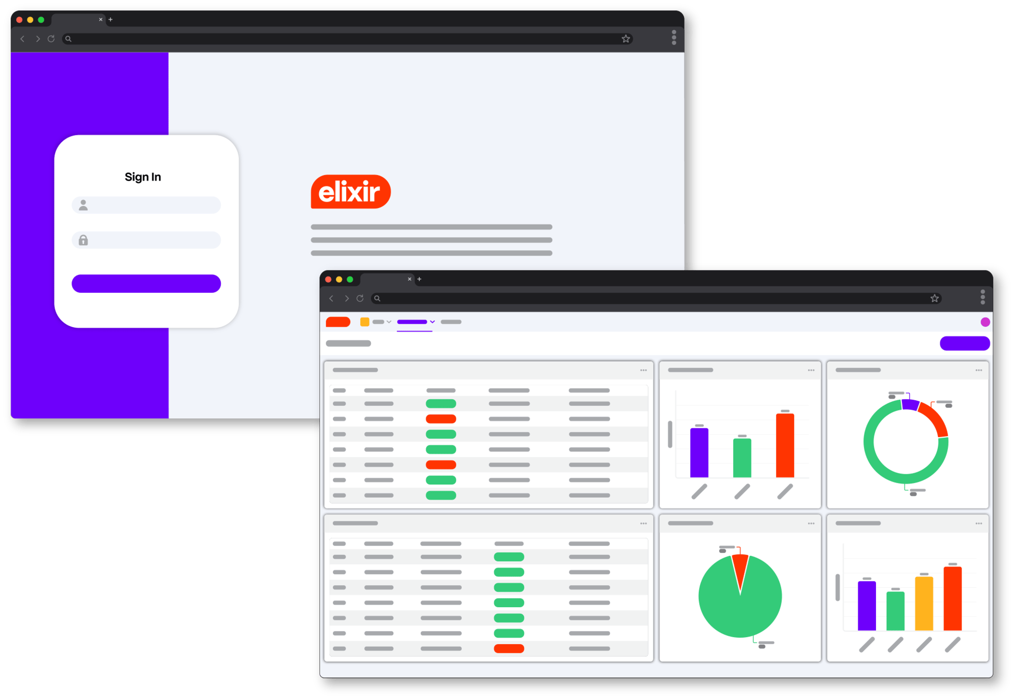 Sign In and Dashboard