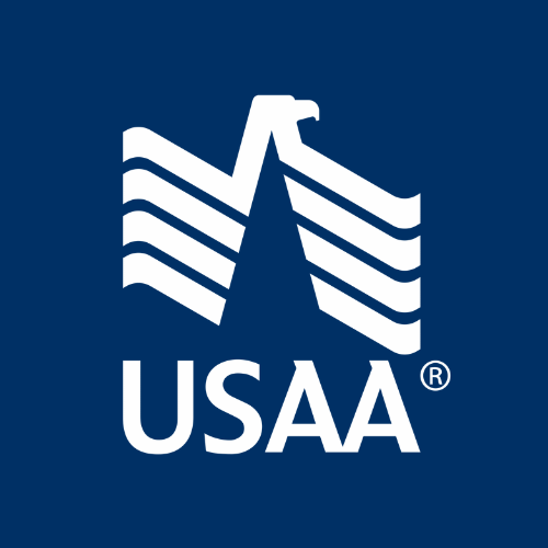 The logo for USAA, an American financial services and insurance company and Elixir Cloud customer, depicting a stylized eagle rendered in white against a branded blue background (#1A3258). USAA and the USAA logo are a registered trademarks owned by tje United Services Automobile Association.